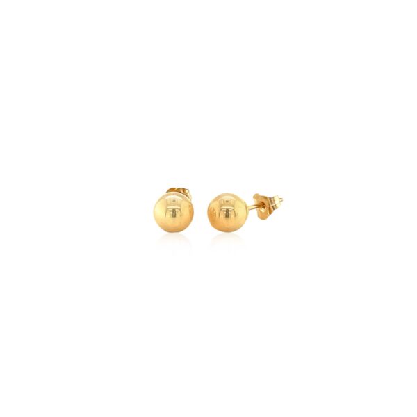 10k Yellow Gold Round Stud Earrings (6mm) - alternate view 2