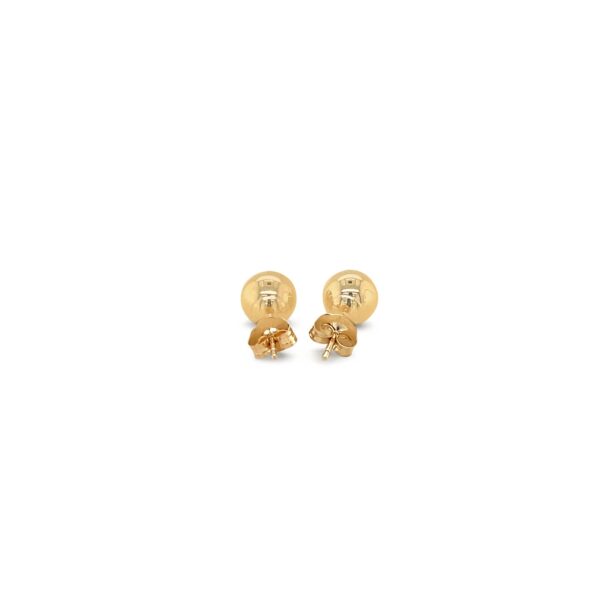 10k Yellow Gold Round Stud Earrings (6mm) - alternate view 3
