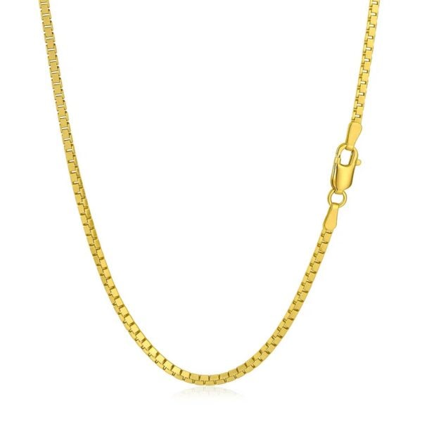 14k Yellow Gold Semi Solid Box Chain (2.10 mm) - alternate view 2