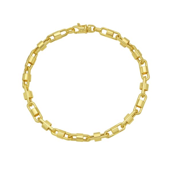 14K Yellow Gold Square Byzantine Chain Bracelet (2.00 mm) - alternate view 2