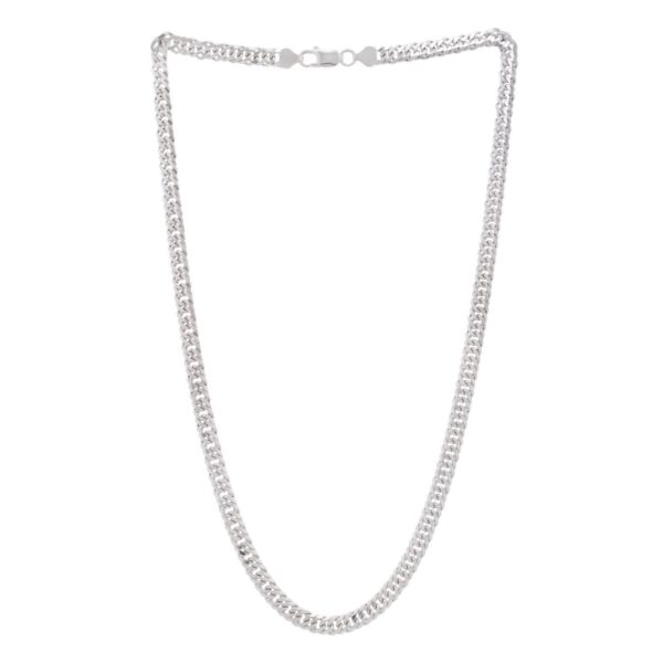 Sterling Silver Rhodium Plated Flat Miami Cuban Chain (6.70 mm) - alternate view 2