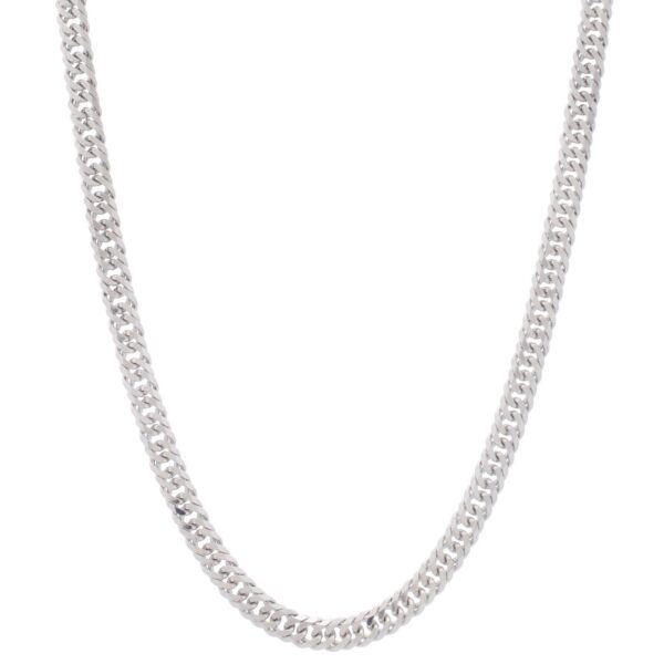 Sterling Silver Rhodium Plated Flat Miami Cuban Chain (6.70 mm) - alternate view 3