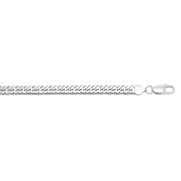 Sterling Silver Rhodium Plated Flat Miami Cuban Chain (6.70 mm) - alternate view 4