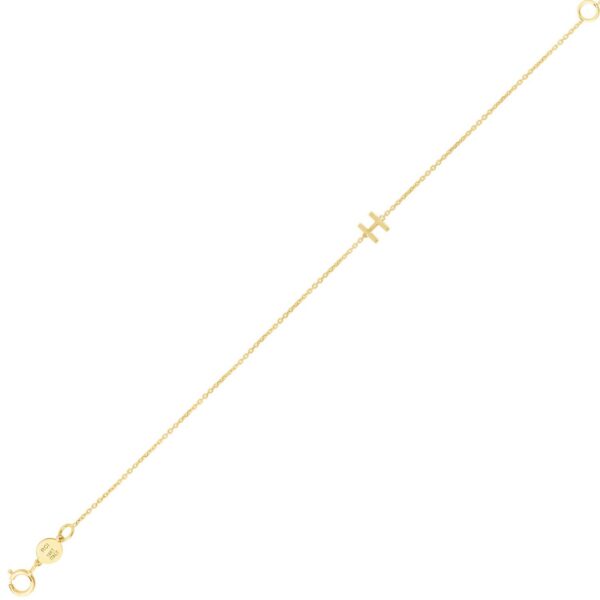 14K Yellow Gold Mini Initial H Bracelet