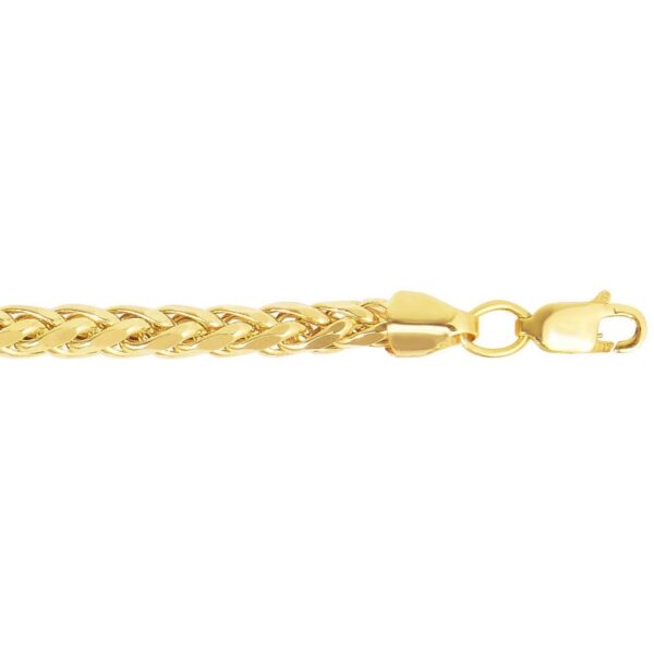 14k Yellow Gold Diamond Cut Round Franco Bracelet (4.10 mm) - alternate view 2