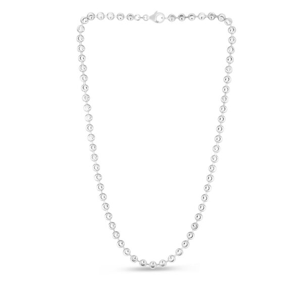Sterling Silver Rhodium Plated Moon Cut Bead Chain (5.00 mm) - alternate view 2