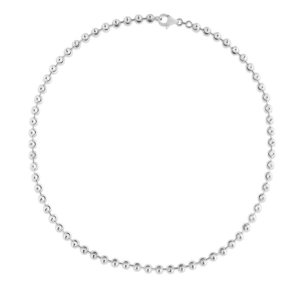 Sterling Silver Rhodium Plated Moon Cut Bead Chain (5.00 mm) - alternate view 3