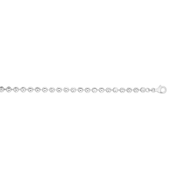 Sterling Silver Rhodium Plated Moon Cut Bead Chain (5.00 mm) - alternate view 4