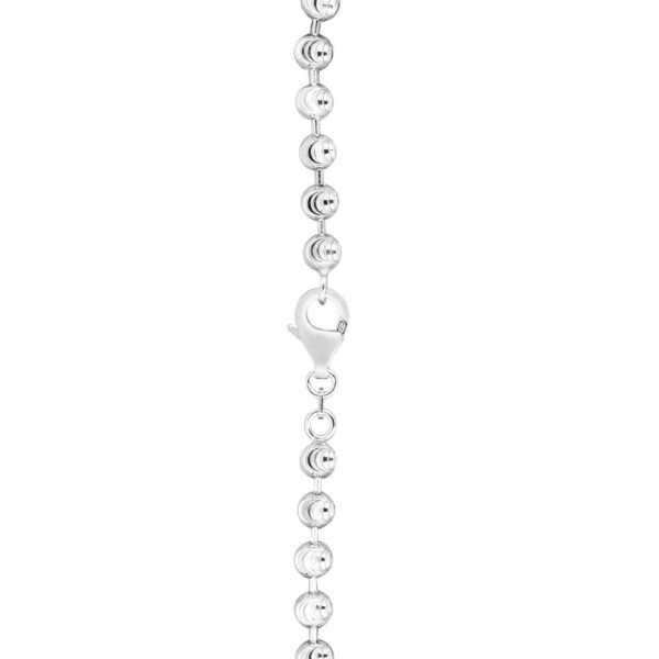 Sterling Silver Rhodium Plated Moon Cut Bead Chain (5.00 mm) - alternate view 5