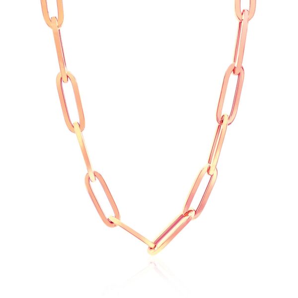 14K Rose Gold Wide Paperclip Chain (6.10 mm) - alternate view 2
