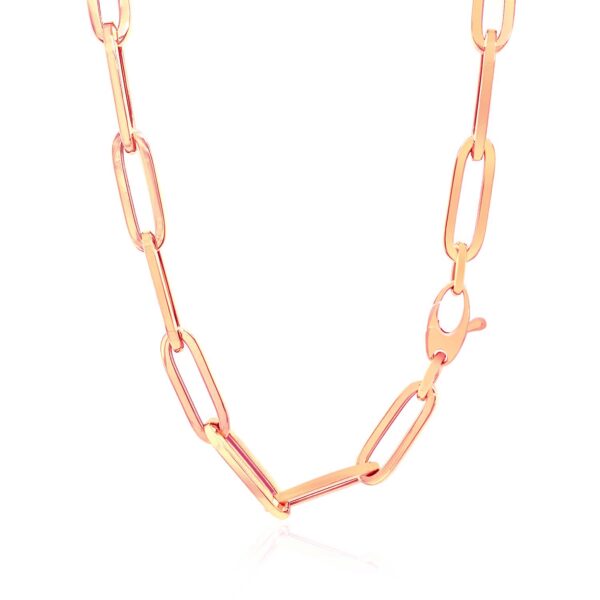 14K Rose Gold Wide Paperclip Chain (6.10 mm) - alternate view 3