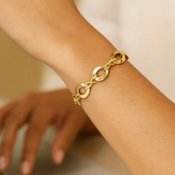 14k Yellow Gold Infinity Link Bracelet (8.00 mm) - alternate view 5