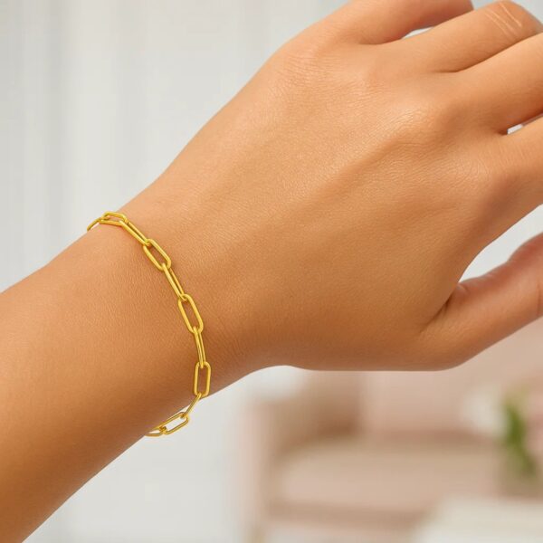 14K Yellow Gold Paperclip Bracelet (3.50 mm) - alternate view 3
