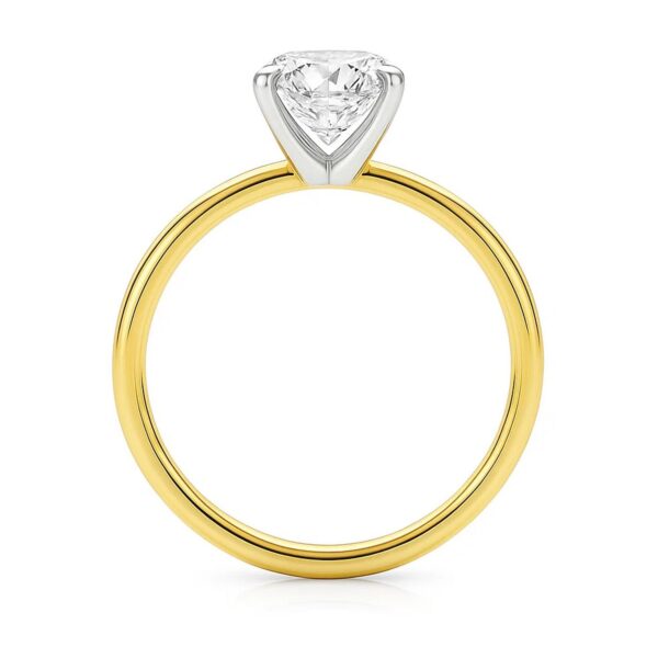 3 Carat Emerald Lab Grown IGI G/VS1 Diamond Solitaire Ring in 10K Yellow Gold - alternate view 4