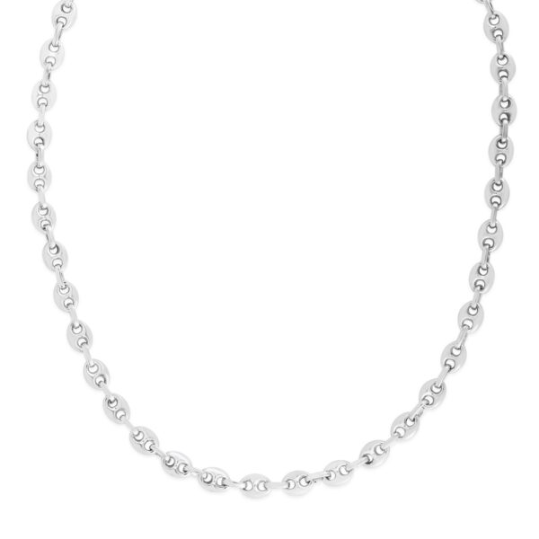 Sterling Silver Rhodium Plated Lite Puffed Mariner Chain (6.40 mm) - alternate view 2