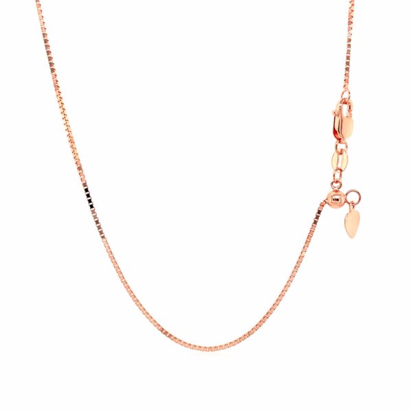 14k Rose Gold Adjustable Box Chain (0.85 mm) - alternate view 2