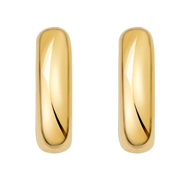 Sterling Silver Yellow Gold Plated Round Hoop Earrings - alternate view 2