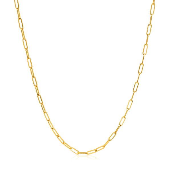 14k Yellow Gold Adjustable Paperclip Chain (1.50 mm) - alternate view 2