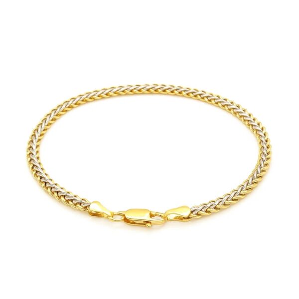 Two-Toned Fine Wheat Chain Bracelet in 10k Yellow and White Gold (3.00 mm) - Two-Tone Gold - alternate view 3