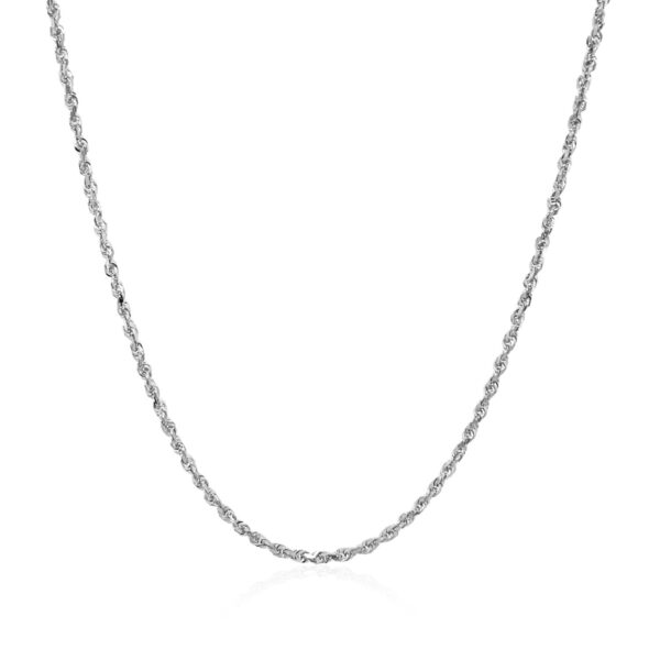 14k White Gold Solid Diamond Cut Rope Chain (1.40 mm) - alternate view 2