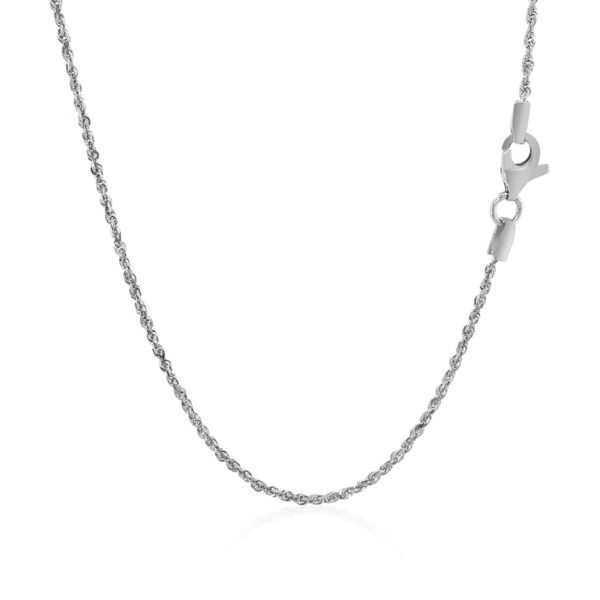 14k White Gold Solid Diamond Cut Rope Chain (1.40 mm) - alternate view 3