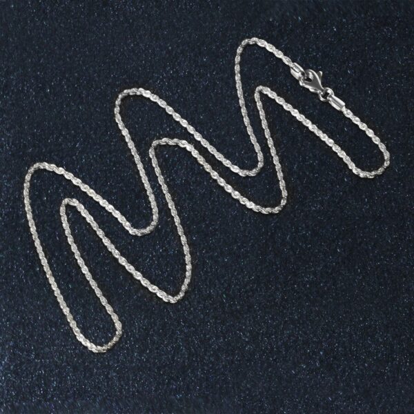 14k White Gold Solid Diamond Cut Rope Chain (1.40 mm) - alternate view 5