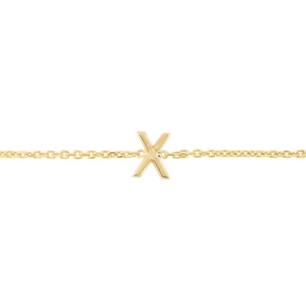 14K Yellow Gold Mini Initial X Bracelet - alternate view 3
