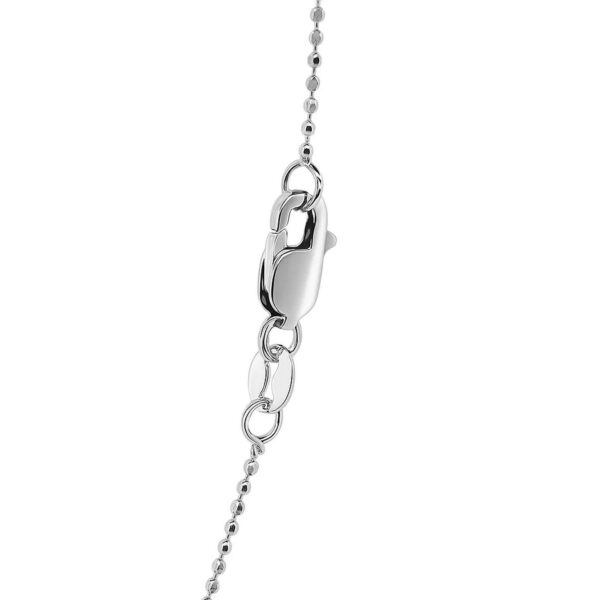 14k White Gold Diamond Cut Bead Chain (0.90 mm) - alternate view 4