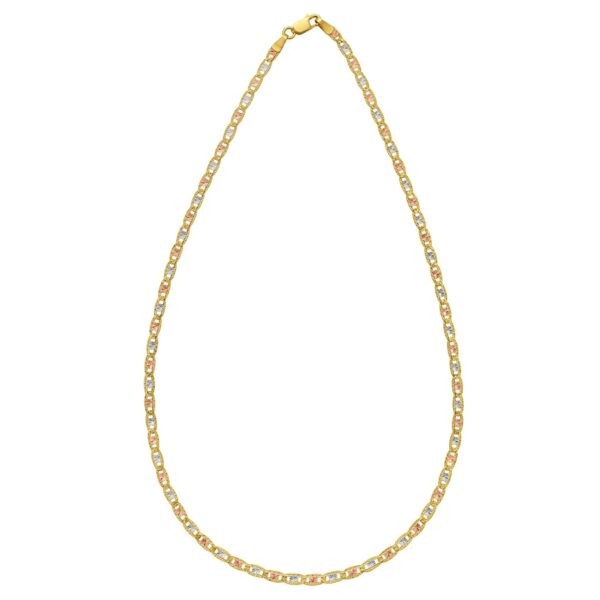 14K Tri Color Gold Pave Valentino Chain (3.00 mm) - Tri-Color Gold - alternate view 3
