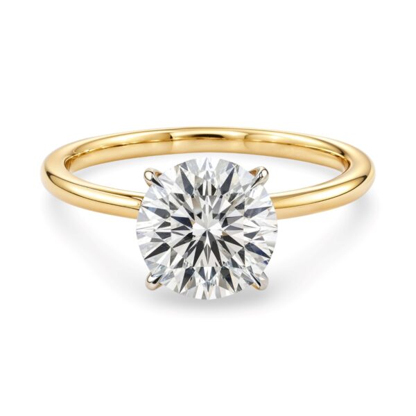 2 Carat Round Lab Grown IGI G/VS1 Diamond Solitaire Ring in 14K Yellow Gold - alternate view 3