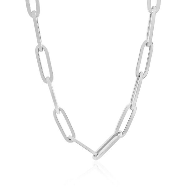 14K White Gold Wide Paperclip Chain (6.10 mm) - alternate view 2
