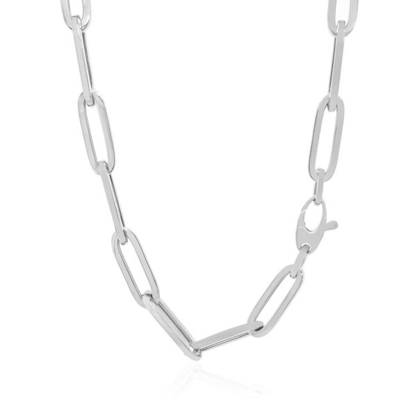 14K White Gold Wide Paperclip Chain (6.10 mm) - alternate view 3