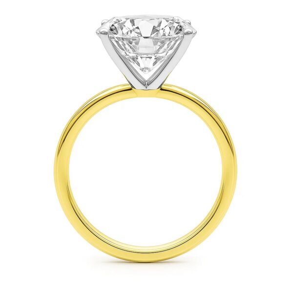 5 Carat Princess Lab Grown IGI G/VS1 Diamond Solitaire Ring in 10K Yellow Gold - alternate view 4