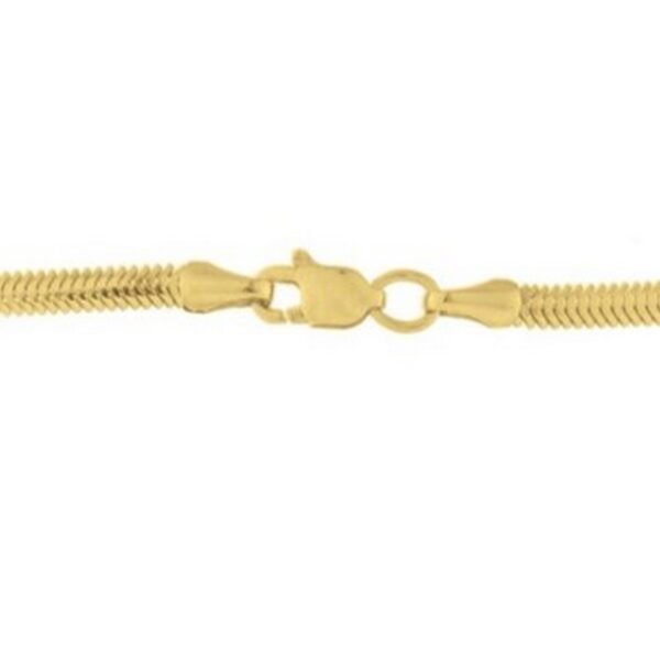 Sterling Silver Yellow Gold Plated Oval Snake Chain (2.60 mm) - alternate view 3