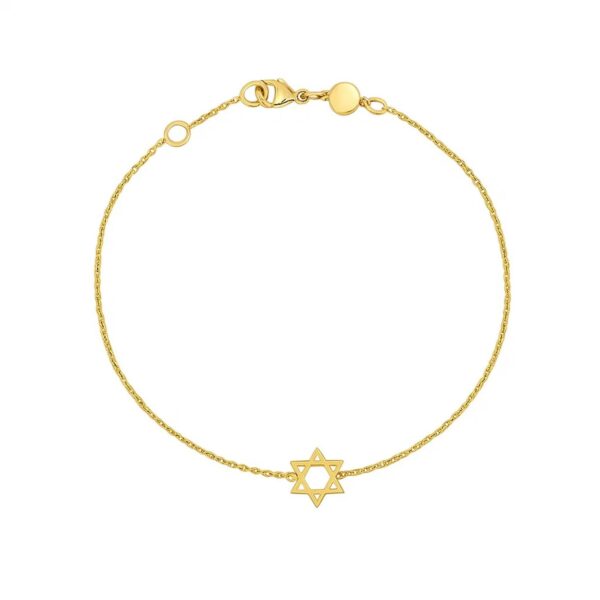 14k Yellow Gold Star of David Bracelet - alternate view 2