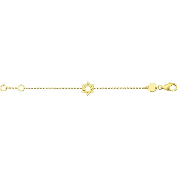 14k Yellow Gold Star of David Bracelet - alternate view 3