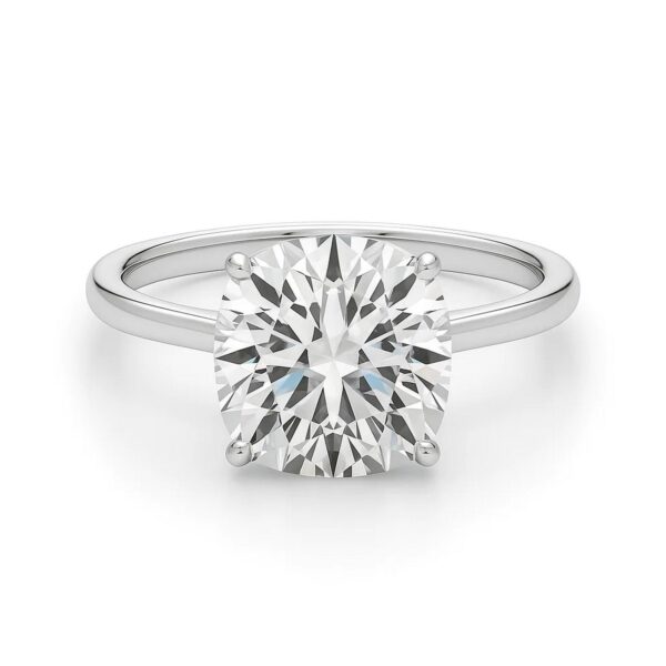 5 Carat Cushion Lab Grown IGI G/VS1 Diamond Solitaire Ring in 10K White Gold - alternate view 3