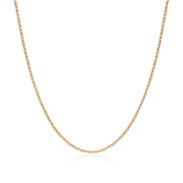 14k Rose Gold Diamond Cut Cable Link Chain (1.10 mm) - alternate view 2