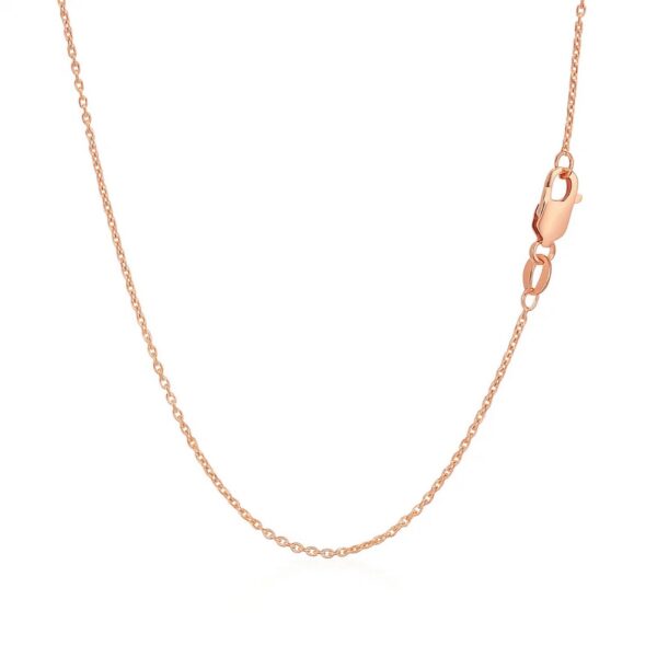 14k Rose Gold Diamond Cut Cable Link Chain (1.10 mm) - alternate view 3