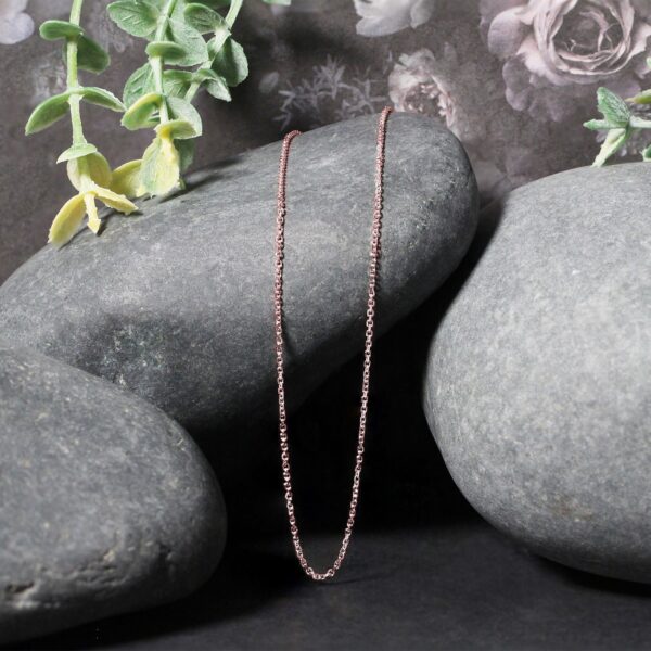14k Rose Gold Diamond Cut Cable Link Chain (1.10 mm) - alternate view 4