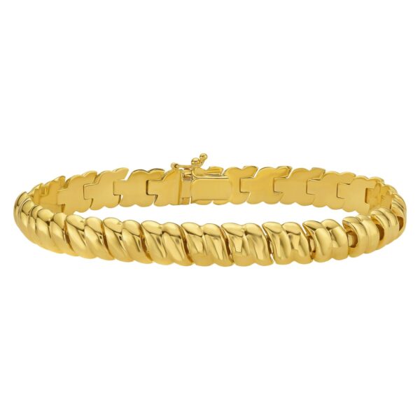 14K Yellow Gold Scalloped Bangle (8.00 mm) - alternate view 2