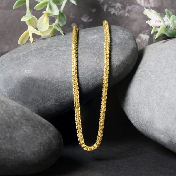 14k Yellow Solid Gold Diamond Cut Round Franco Chain (2.70 mm) - Yellow Gold - alternate view 2