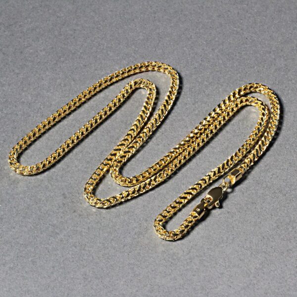 14k Yellow Solid Gold Diamond Cut Round Franco Chain (2.70 mm) - Yellow Gold - alternate view 3