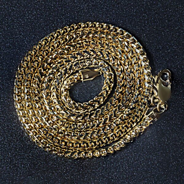 14k Yellow Solid Gold Diamond Cut Round Franco Chain (2.70 mm) - Yellow Gold - alternate view 4