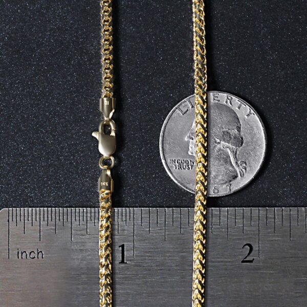 14k Yellow Solid Gold Diamond Cut Round Franco Chain (2.70 mm) - Yellow Gold - alternate view 5