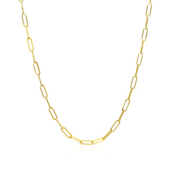 14K Yellow Gold Delicate Paperclip Chain (2.1 mm) - alternate view 2