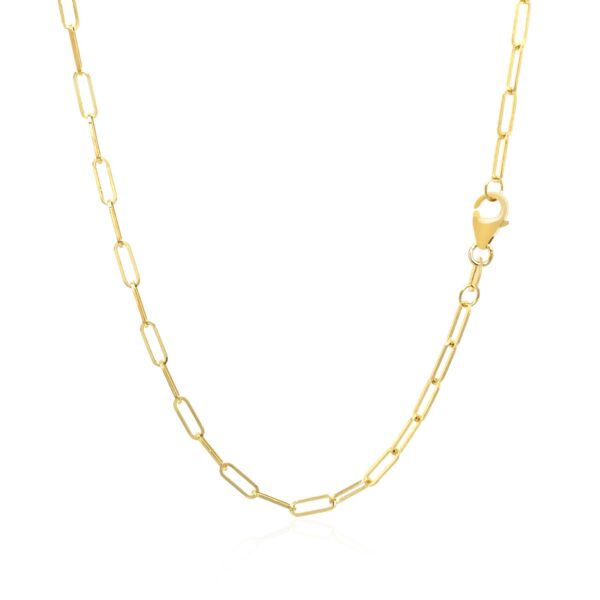 14K Yellow Gold Delicate Paperclip Chain (2.1 mm) - alternate view 3