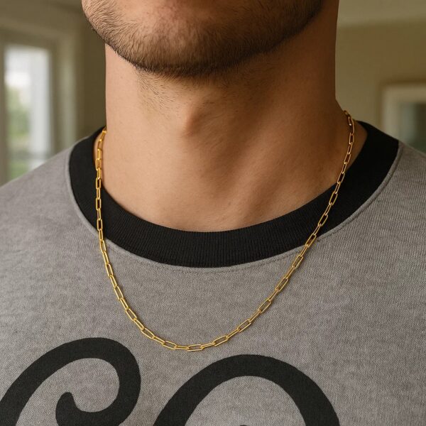 14K Yellow Gold Delicate Paperclip Chain (2.1 mm) - alternate view 5