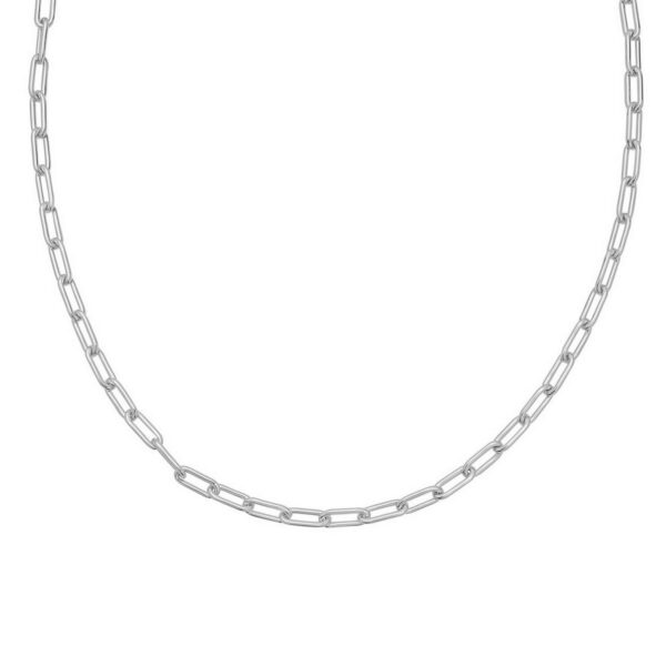 Sterling Silver Rhodium Plated Round Link Paperclip Chain (5.20 mm) - alternate view 3