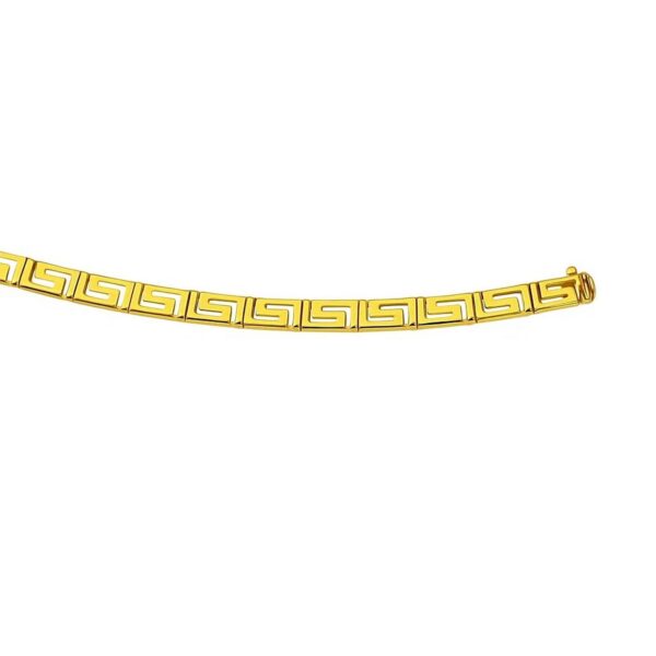 14k Yellow Gold Fancy Greek Key Motif Bracelet (6.35 mm) - alternate view 4